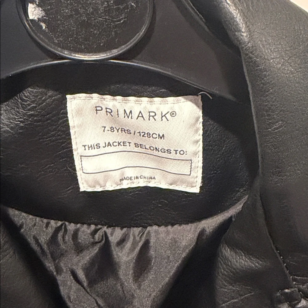 Girls Black Faux Leather Jacket